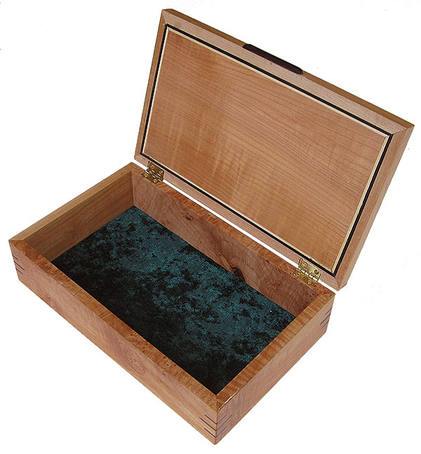 Handmade wood box - Decorative wood keepsake box open view