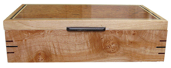 Figured maple box front - Handmade wood box