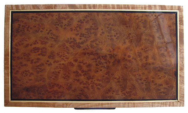 Bird's eye camphor burl box top - Handmade decorative wood keepsake box