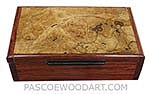 Handmade wood box - Decorative wood keepsake box made of bubinga with black line spalted maple burl top