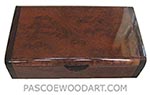 Handmade wood box - Decorative wood keepsake box made of camphor burl with bois de rose ends