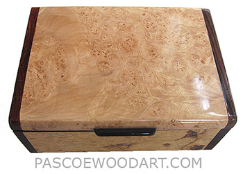 Handmade wood box - Decorative wood keepsake box made of maple burl with cocobolo ends