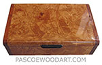 Handmade wood box - Decorative wood keepsake box made of maple burl with bubinga ends