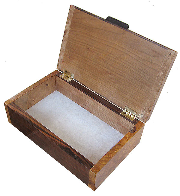Handmade wood box - open view 