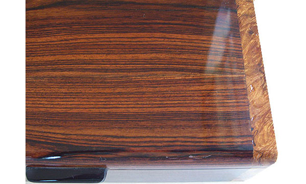 Brazilian kingwood box top close up - Handmade decorative wood keepsake box
