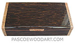 Handmade wiood box - Decorative wood keepsake box made of black palm with spalted maple burl ends