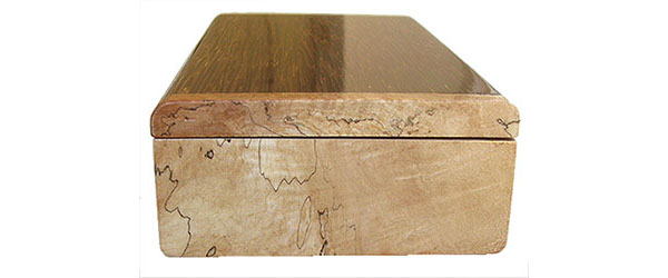 Spalted maple burl box end - Handmade decorative wood keepsake box