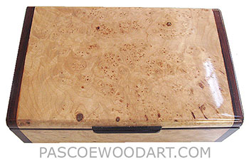 Handmade wood box - Decorative wood keepsake box made of maple burl with cocobolo ends