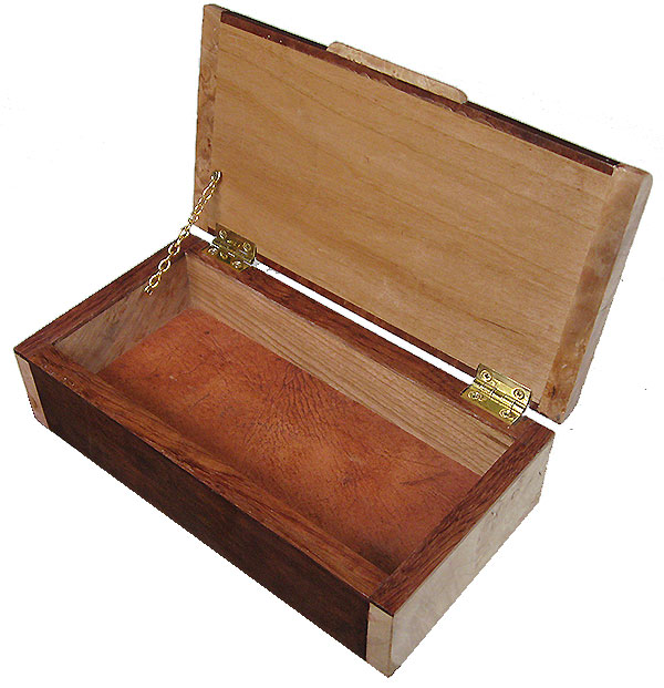 Handmade wood box open view