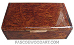 Handmade wood box - Decorative wood keepsake box made of camphor burl with cocobolo ends