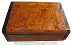 Handmade wood box - Decorative wood keepsake box made of amboyna burl with bois de rose ends