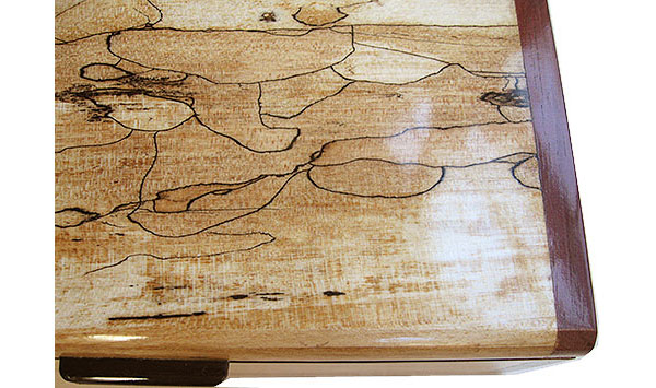 Spalted maple box top close up - Handmade wood decorative keepsake box