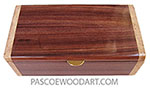 Handmade wood box - Decorative wood keepsake box made of Brazilian kingwood with maple burl ends