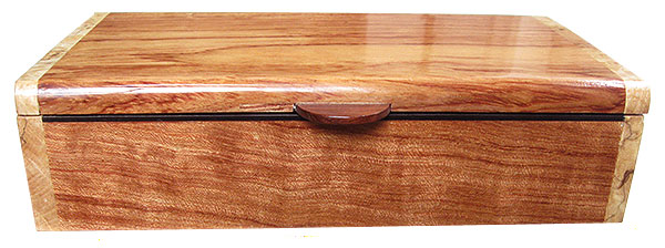 Bubinga box front - Handmade wood decorative keepsake box
