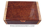 Handmade wood box - Decorative wood keepsake box made of camphor burl with maple burl ends