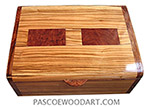 Handcrafted wooden keepsake box made of Italian olive wood with Honsuras rosewood ends