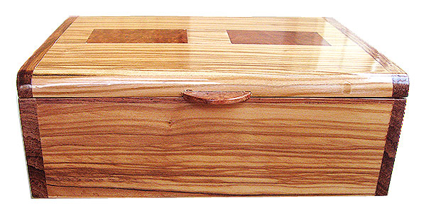 Italian olive wood box front - Handmade wood box