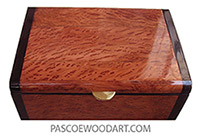 Handmade wood box - Decorative wood keepsake box made of redwood burl and African rosewood