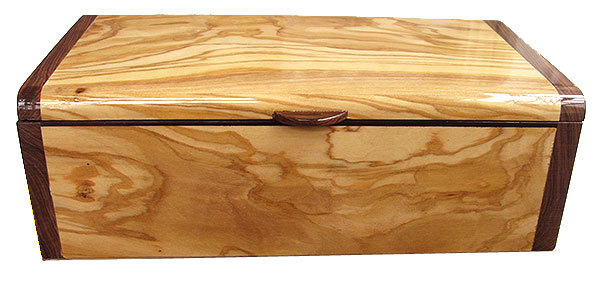 Mediterranean olive box front - Handmade decorative wood keepsake box