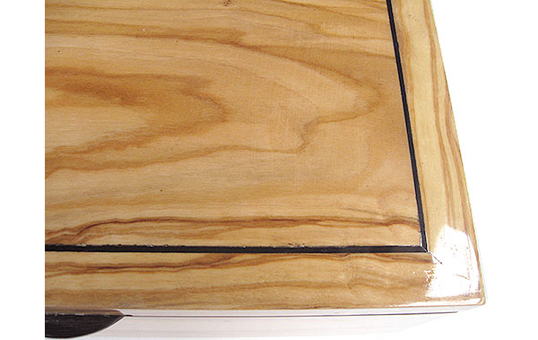 Mediterranean olive box top close up - Handmade wood decorative keepsake box