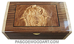 Handmade wood box - Decorative wood keepsake box made of Santos rosewood, Mediterreannean olive burl, birds eye maple, ebony