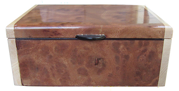 Camphor burl box front - Handmade wood box