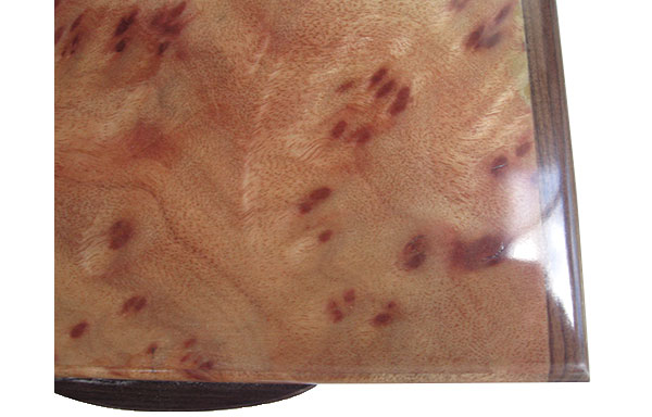 Camphor burl box top close up - Handmade wood keepsake box