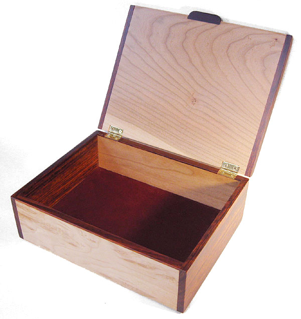 Decorative wood keepsake box - Handmade keepsake box - open view