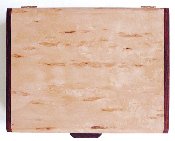 Karelian birch burl box top view - Handmade decorative wood box