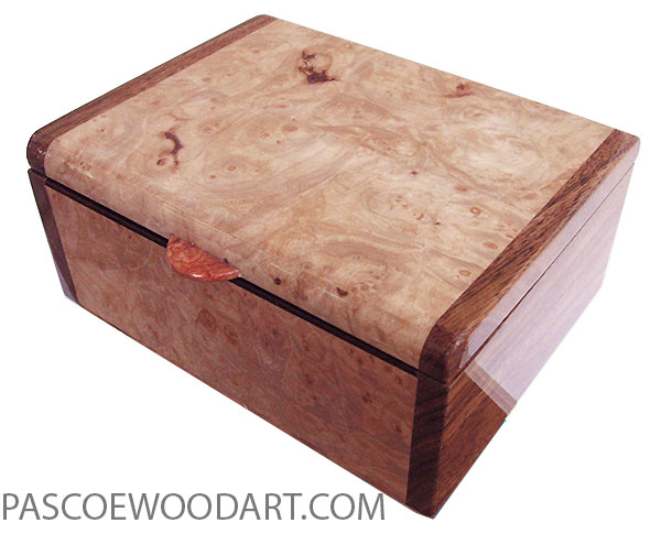 Handmade wood box - Decorative keepsake box made of maple burl with Hawaiian koa ends