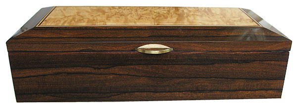 Ziricote box front - Handmade decorative wood keepsake box