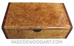 Handmade wood box - Decorative wood keepske box made of maple burl with bubinga ends