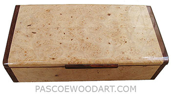 Handmade wood box - Decorative wood keepsake box made of maple burl with Honduras rosewood ends