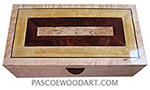 Handcrafted wood box - Decorative wood keepsake box made of bird's eye maple wi mosaic top of Ceylon satinwood, African Blackwood, Masur birch