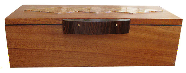 African mahogany box front - Handmade wood decorative keepsake box