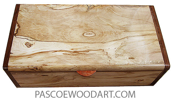 Handmade wood box - Decorative wood keepsake box made of spalted maple with chechen ends