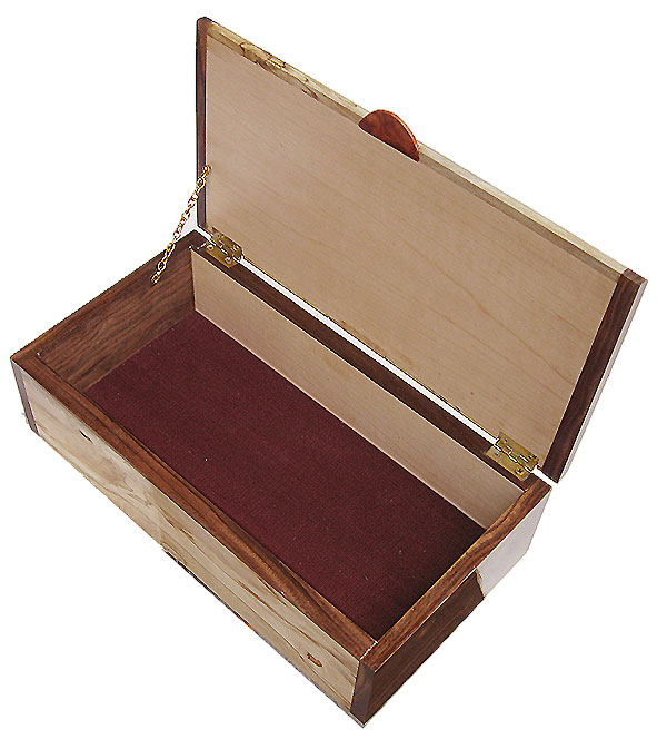 Handmade wood box open view