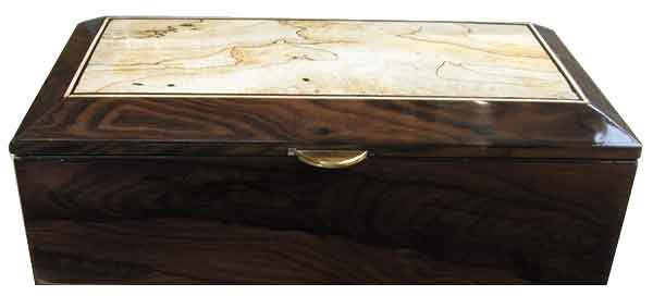 Ziricote box front - Handmade wood decorative keepsake box