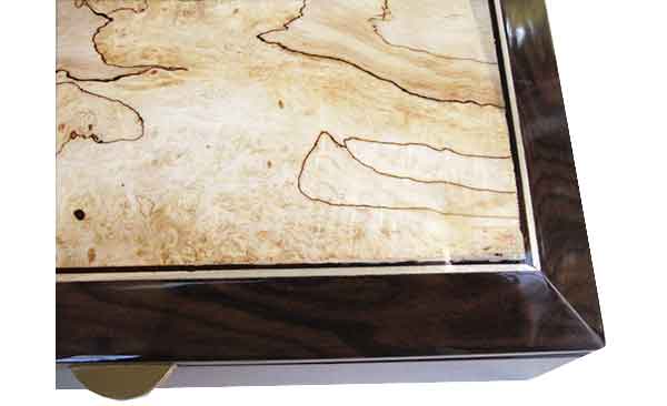Spalted maple framed in beveled ziricote box top- Handmade wood box
