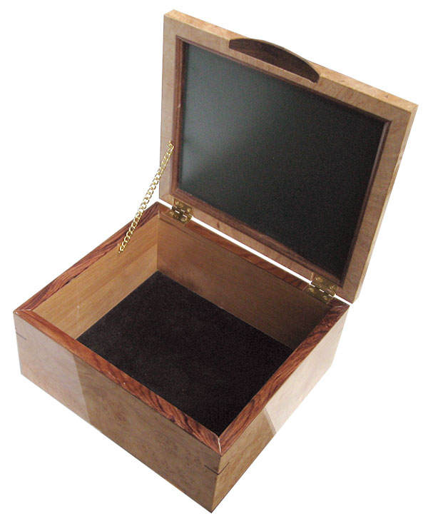 Handmade wood keepsake box - oepn view