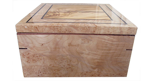 Maple burl box side - Handmade wood box