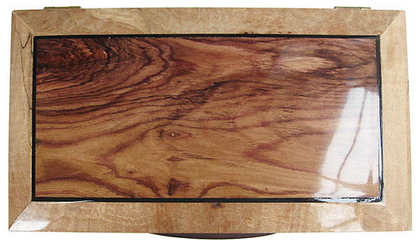 Handmade wood box - Decorative keepsake box made of spalted maple burl with Honduras rosewood top