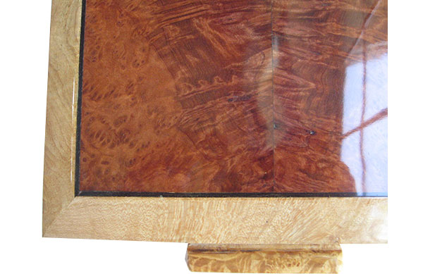 Redwood burl box top  close up - Handcrafted wood box