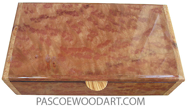 Handcrafted wood box - Decorative keepsake box made of camphor burl with maple burl ends.