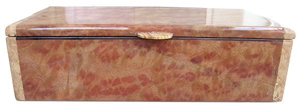 Camphor burl box front - Handcrafted wood keepsake box
