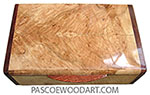 Handmade wood box -Decorative wood keepsake boxmade of maple burl with bloodwood ends