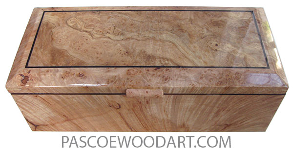 Handcrafted wood box- Keepsake box made of maple burl with spalted maple burl  centerbeveled top