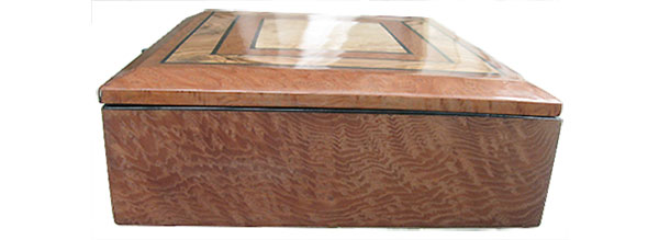 Bird's eye redwood burl box front - Handcrafted wood box