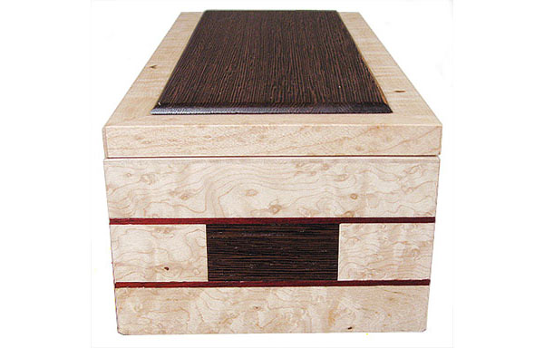 Handcrafted wood box side view - Decorative wood keepsake box