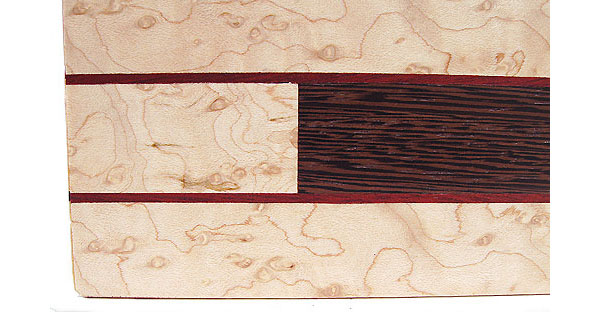 Decorative wood keepsake box - side close up
